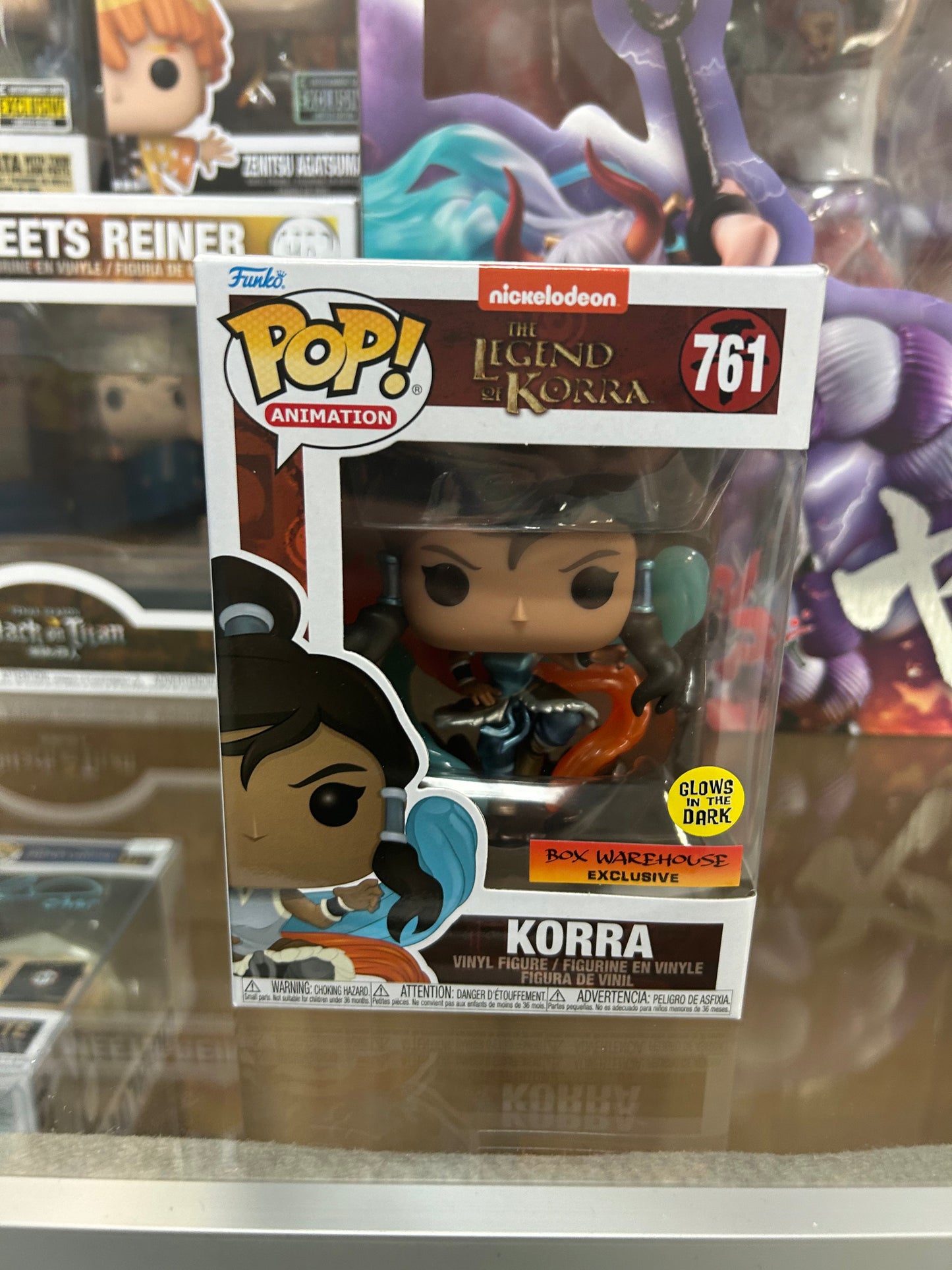 **NOT MINT** FUNKO POP! ANIMATION Korra Glow in the Dark Metallic #761 Box Warehouse Exclusive
