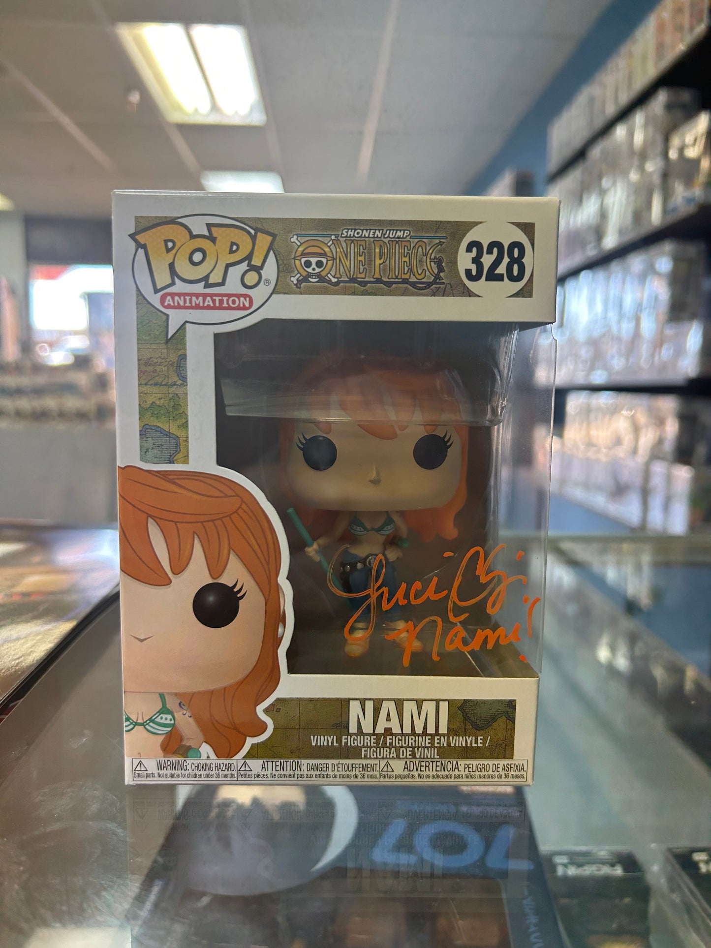 **Autograph / Signed** FUNKO POP! ANIMATION: One Piece Nami **JSA CERTIFIED**