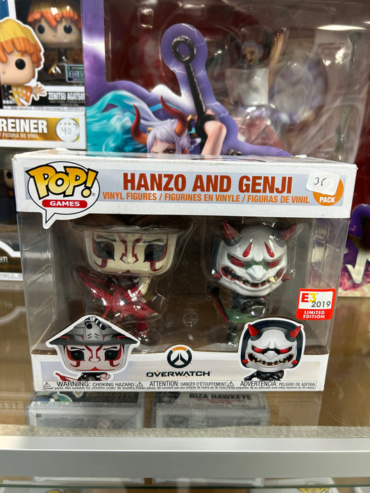 **NOT MINT** FUNKO POP! GAMES Hanzo and Genji 2 Pack E3 Exclusive