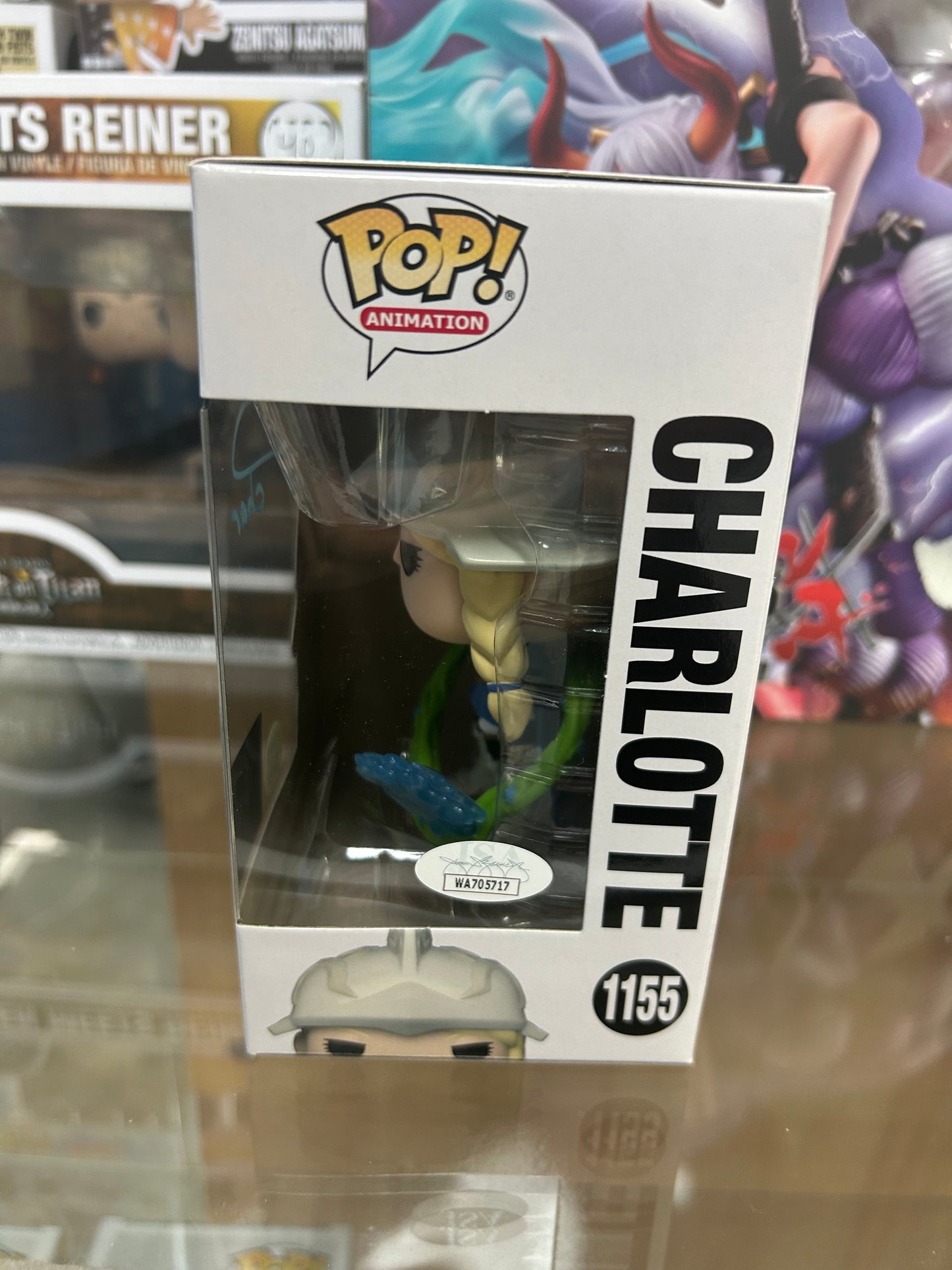 **Autograph / Signed** FUNKO POP! ANIMATION: Black Clover Charlotte Glow in the Dark **JSA CERTIFIED**