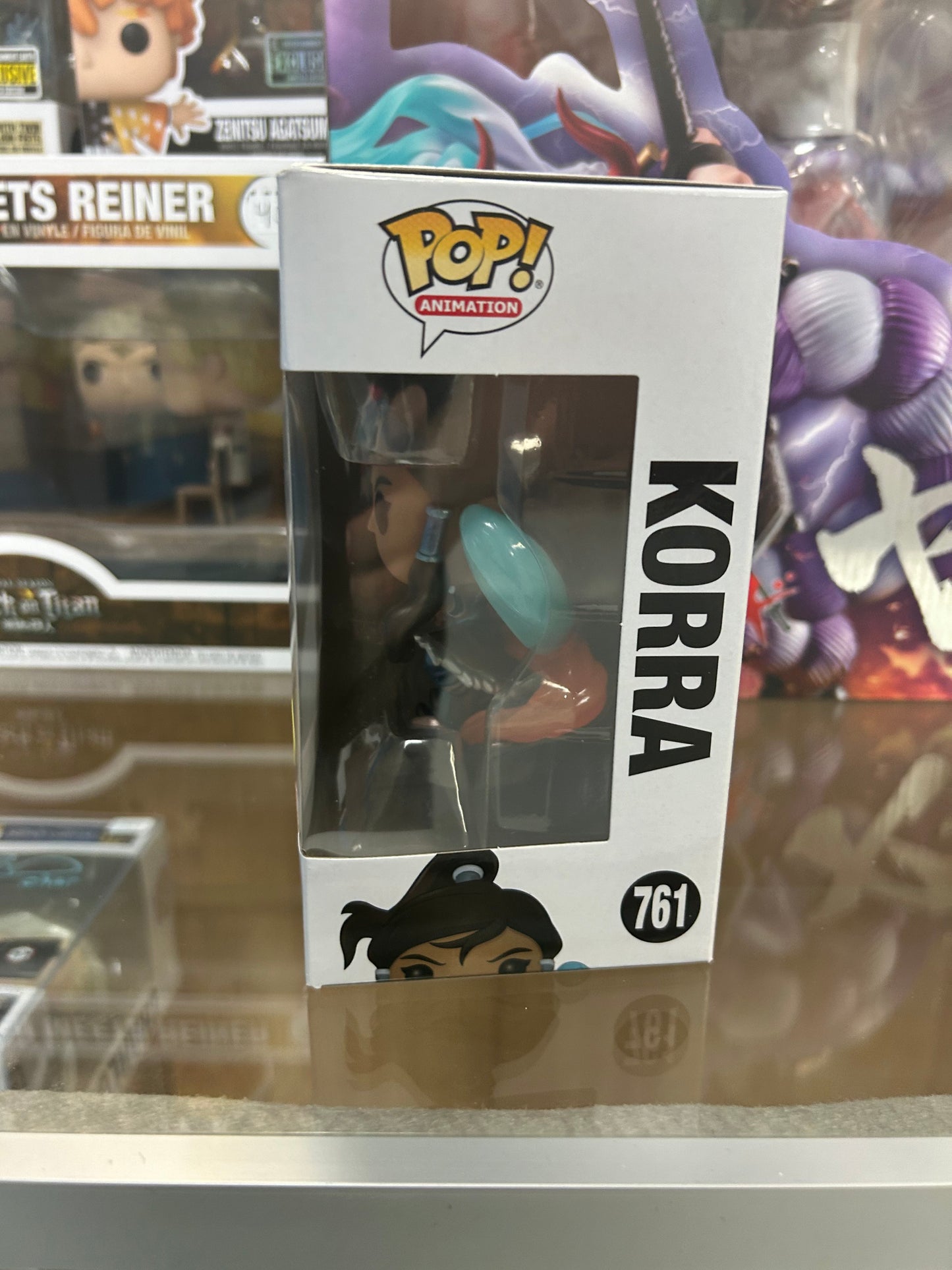 **NOT MINT**  FUNKO POP! ANIMATION Korra Glow in the Dark Metallic #761 Box Warehouse Exclusive