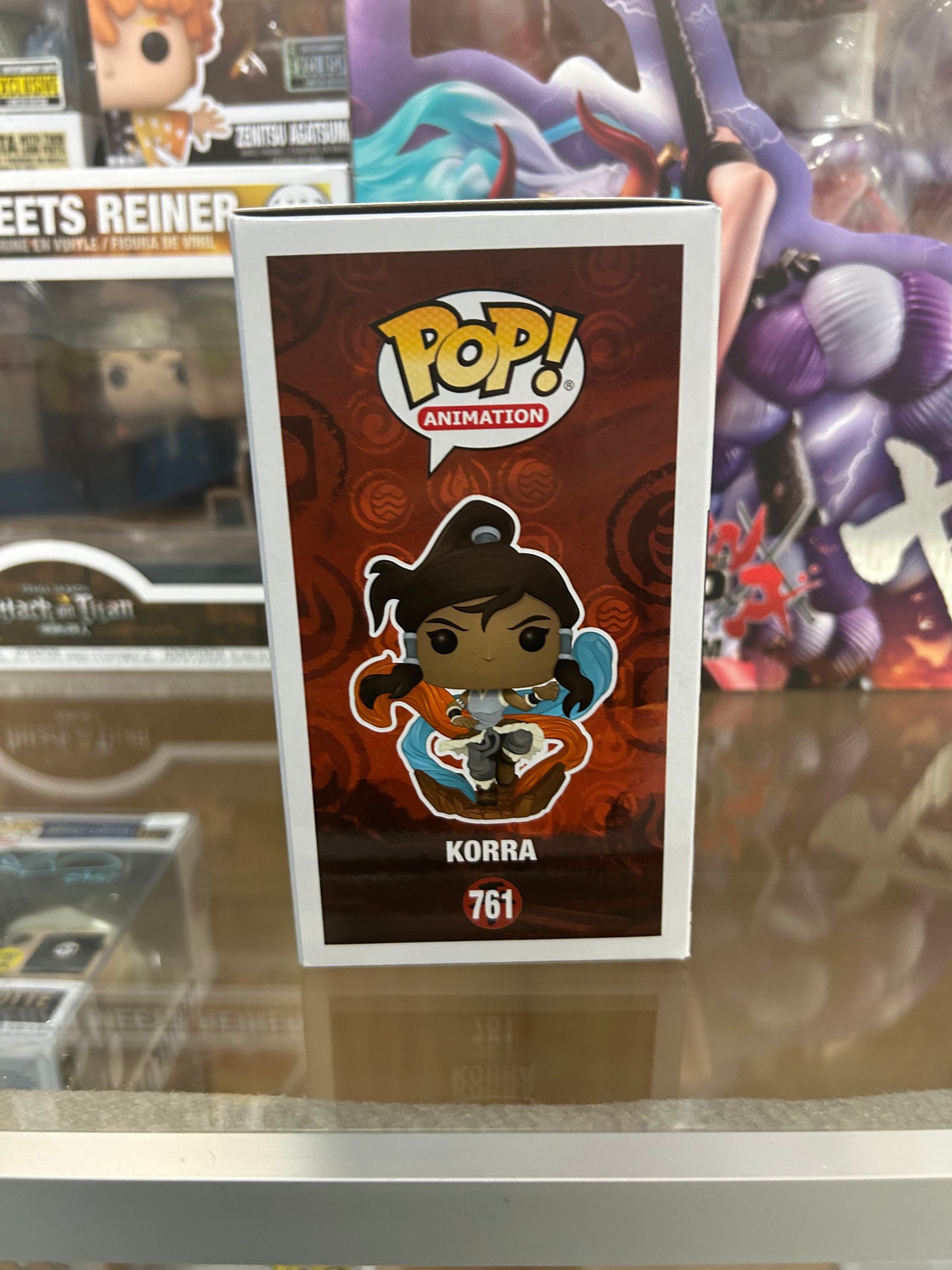 **NOT MINT**  FUNKO POP! ANIMATION Korra Glow in the Dark Metallic #761 Box Warehouse Exclusive