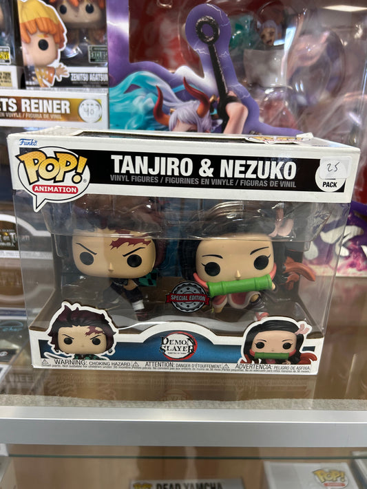 **NOT MINT** FUNKO POP! ANIMATION: Tanjiro & Nezuko 2-Pack