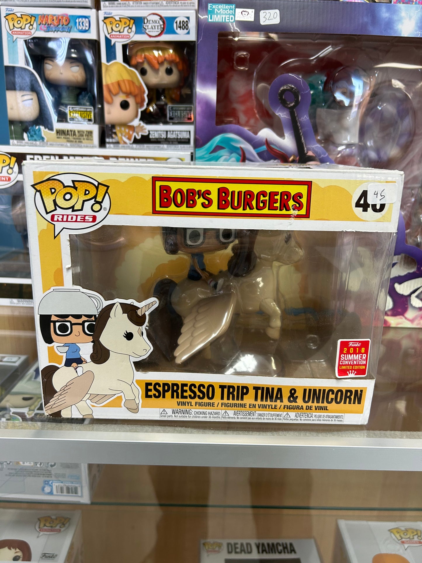 **NOT MINT** FUNKO POP! RIDES: Espresso Trip Tina & Unicorn #40 Shared Sticker