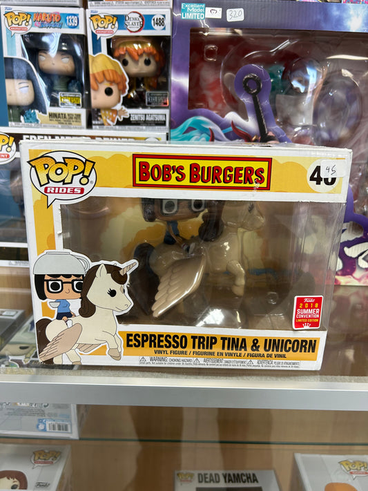 **NOT MINT** FUNKO POP! RIDES: Espresso Trip Tina & Unicorn #40 Shared Sticker