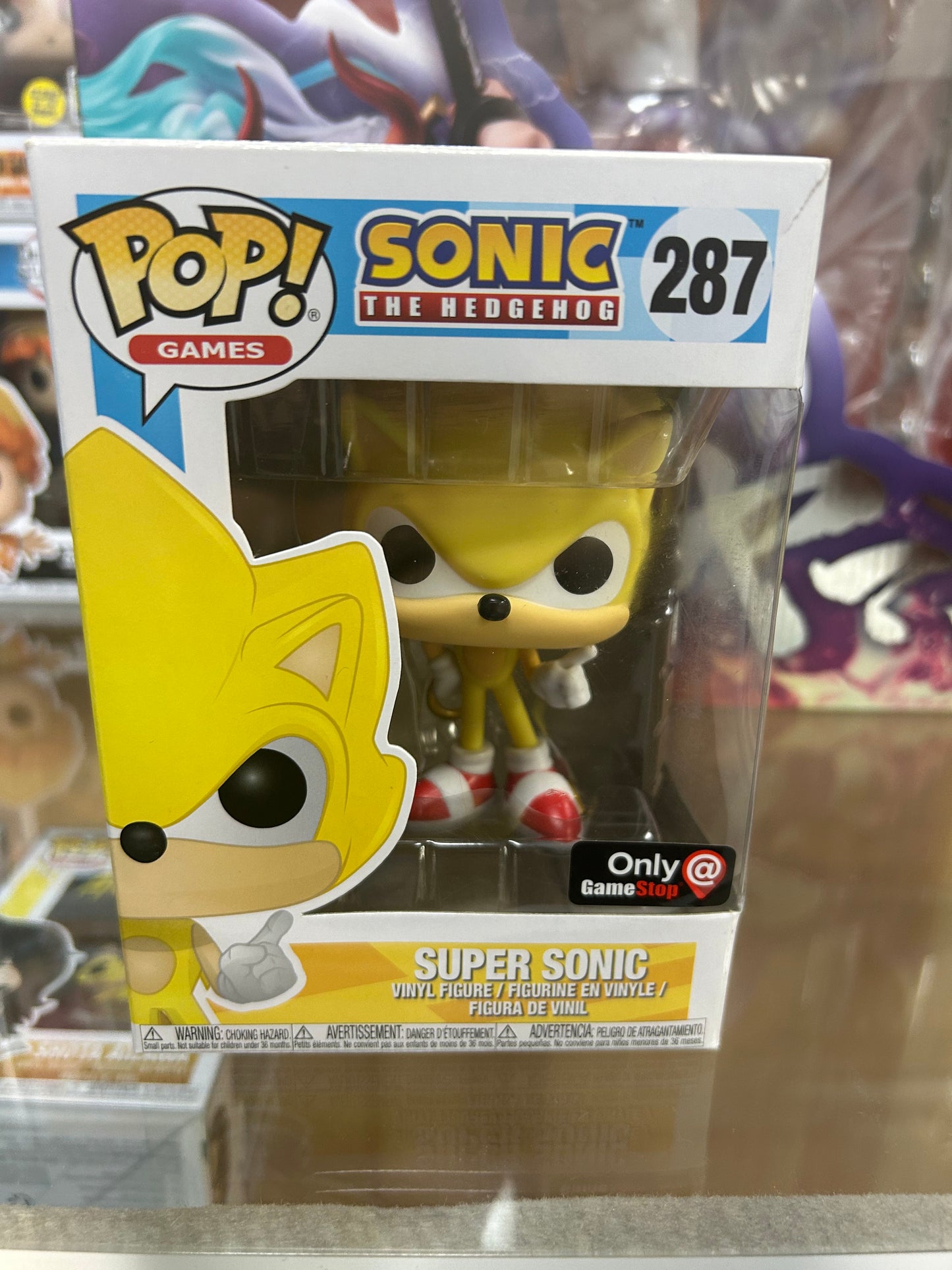 **NOT MINT**  FUNKO POP! GAMES Super Sonic #287 Game Stop Exclusive