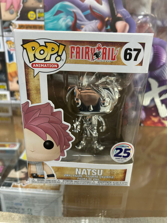 **NOT MINT**  FUNKO POP! ANIMATION Natsu #67 Chrome Funimation Exclusive