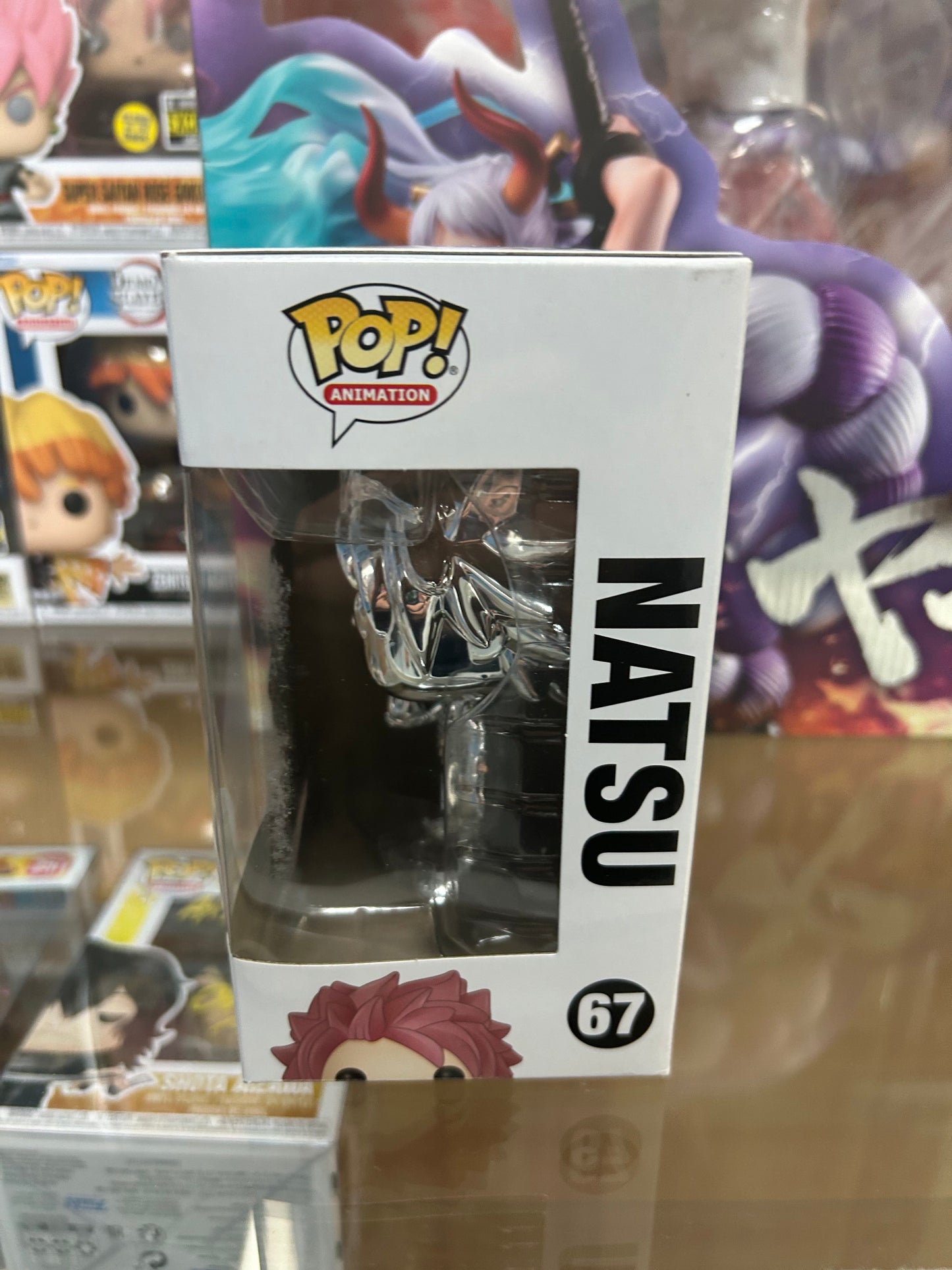 **NOT MINT**  FUNKO POP! ANIMATION Natsu #67 Chrome Funimation Exclusive