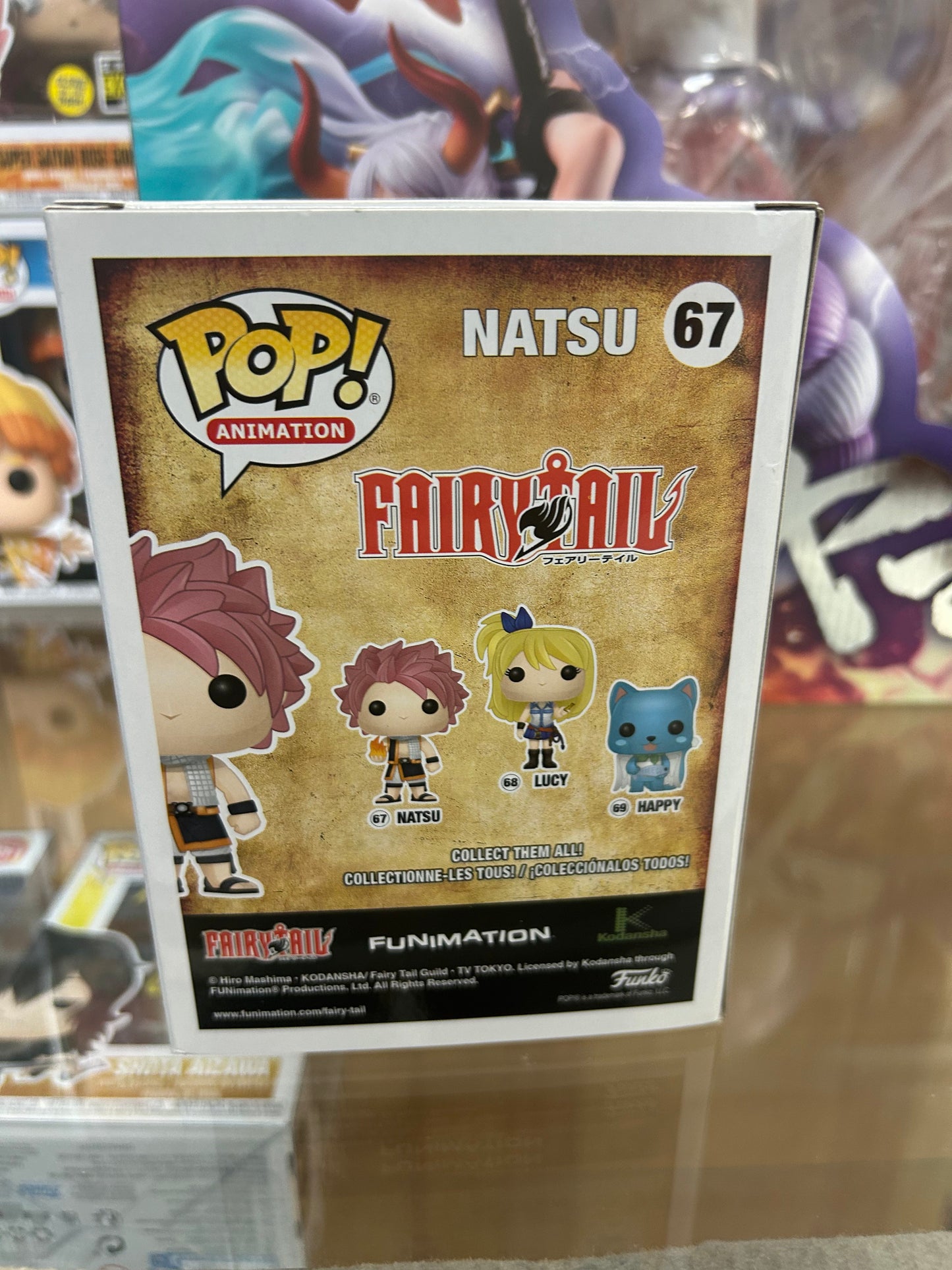 **NOT MINT**  FUNKO POP! ANIMATION Natsu #67 Chrome Funimation Exclusive