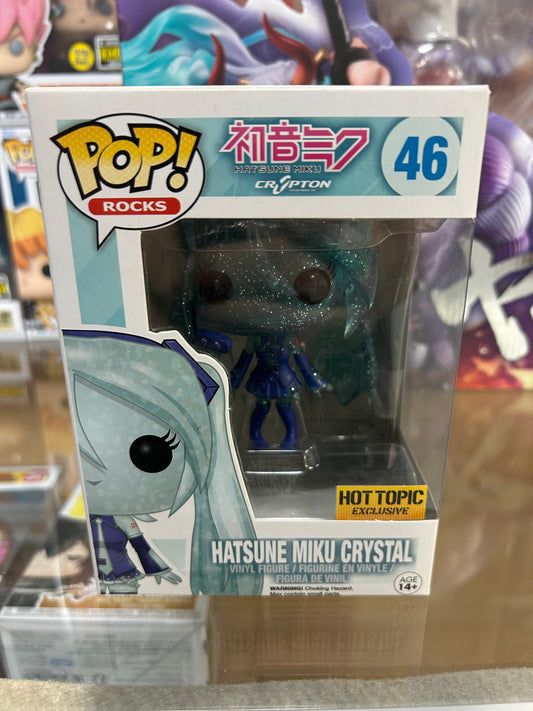 **NOT MINT**  FUNKO POP! ROCKS Hatsune Miku Crystal #46 Hot Topic Exclusive