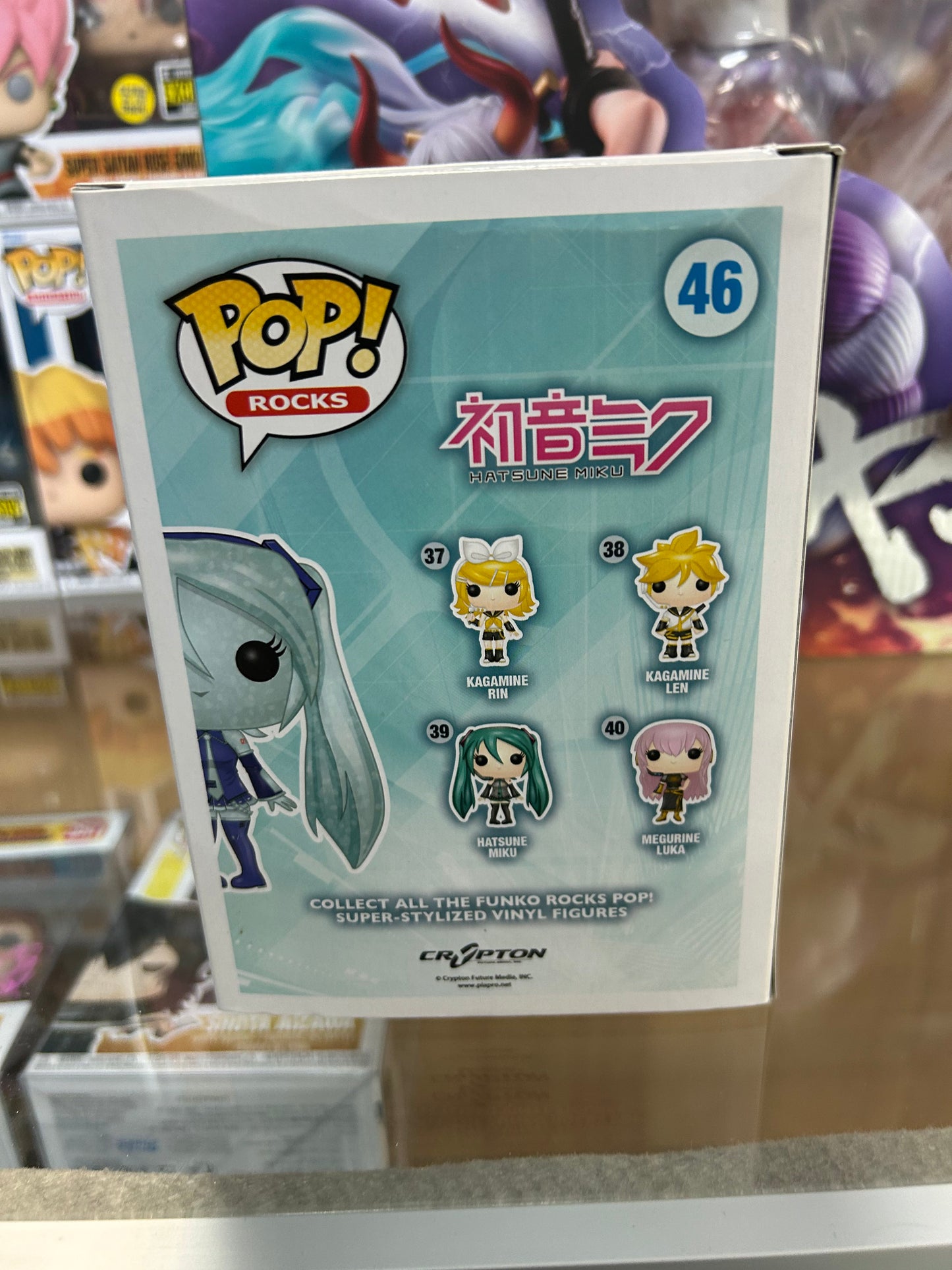 **NOT MINT**  FUNKO POP! ROCKS Hatsune Miku Crystal #46 Hot Topic Exclusive