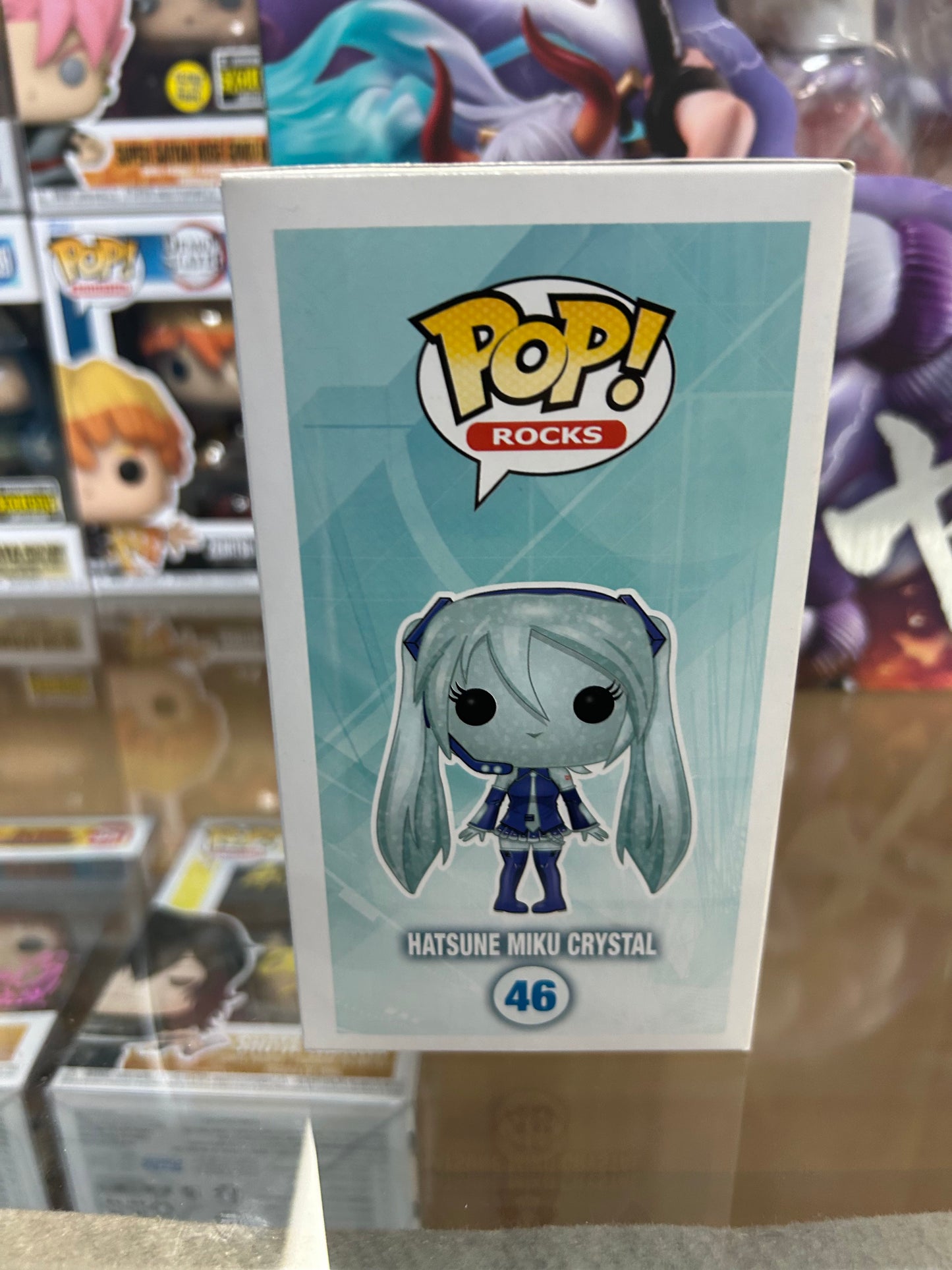 **NOT MINT**  FUNKO POP! ROCKS Hatsune Miku Crystal #46 Hot Topic Exclusive