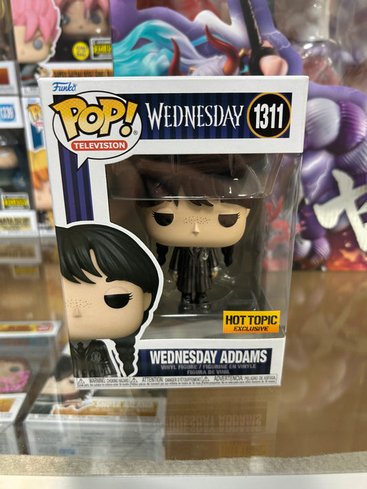 **NOT MINT**  FUNKO POP! TELEVISION Wednesday Addams #1311 Hot Topic Exclusive