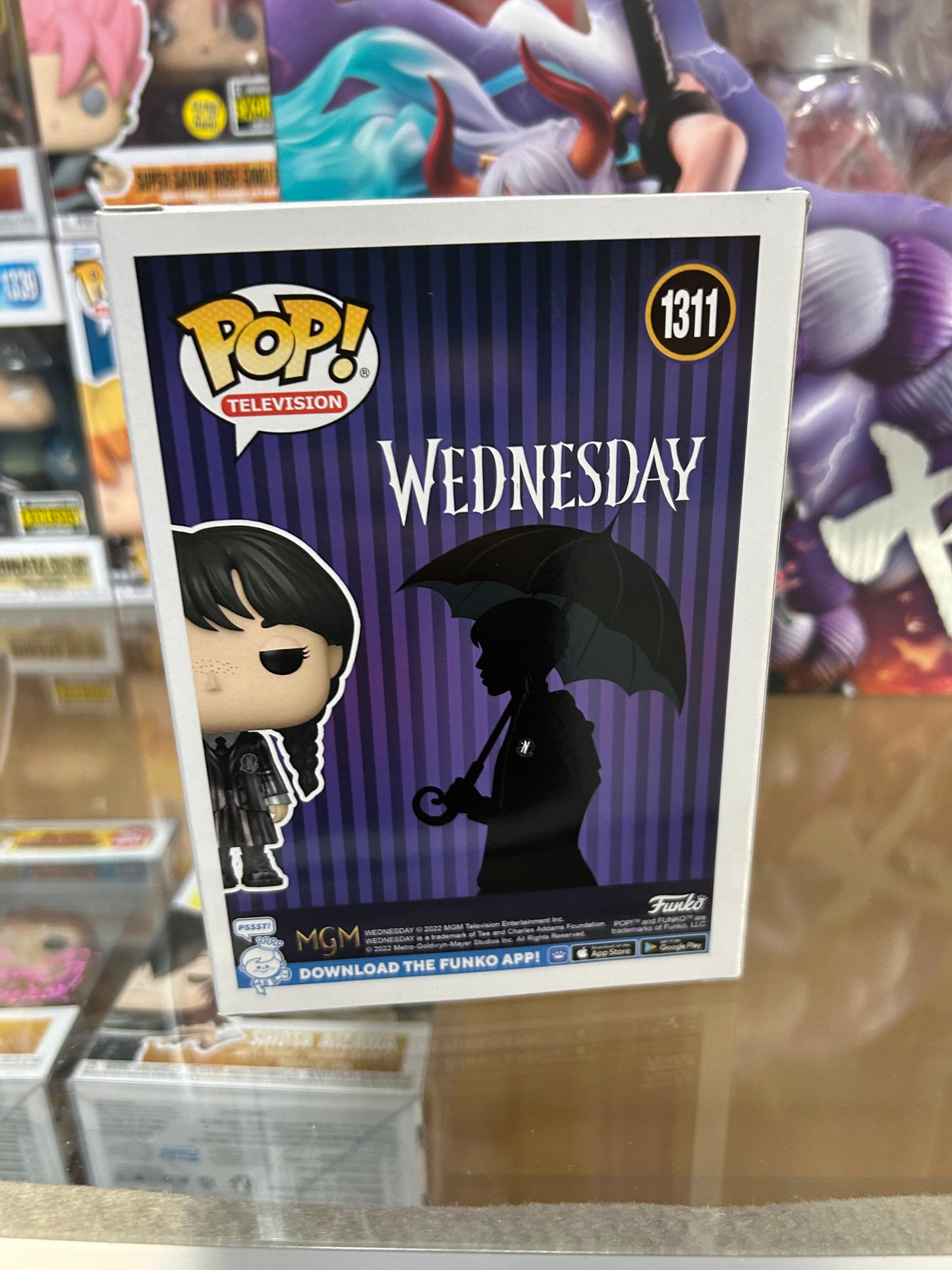 **NOT MINT**  FUNKO POP! TELEVISION Wednesday Addams #1311 Hot Topic Exclusive