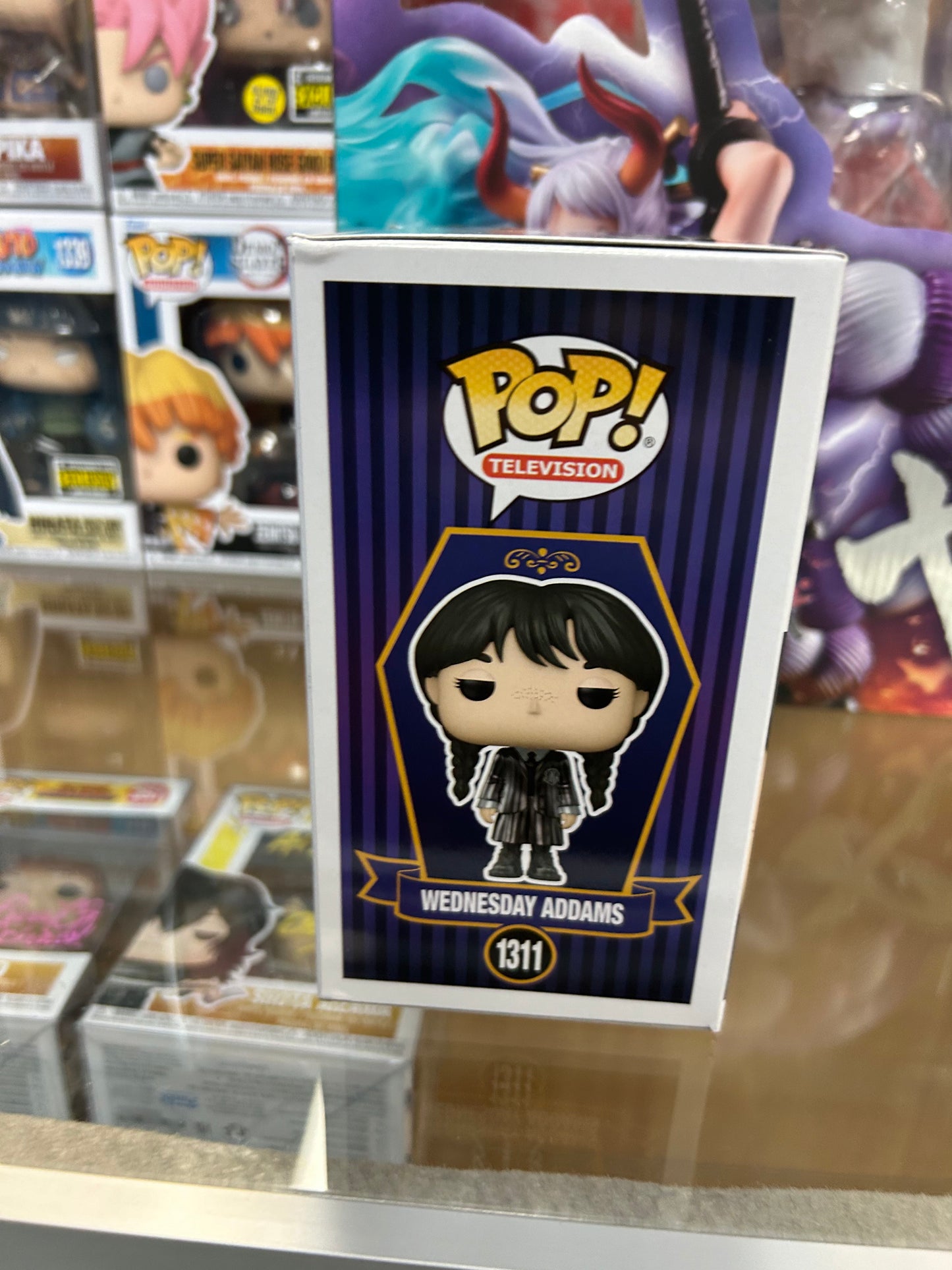 **NOT MINT**  FUNKO POP! TELEVISION Wednesday Addams #1311 Hot Topic Exclusive