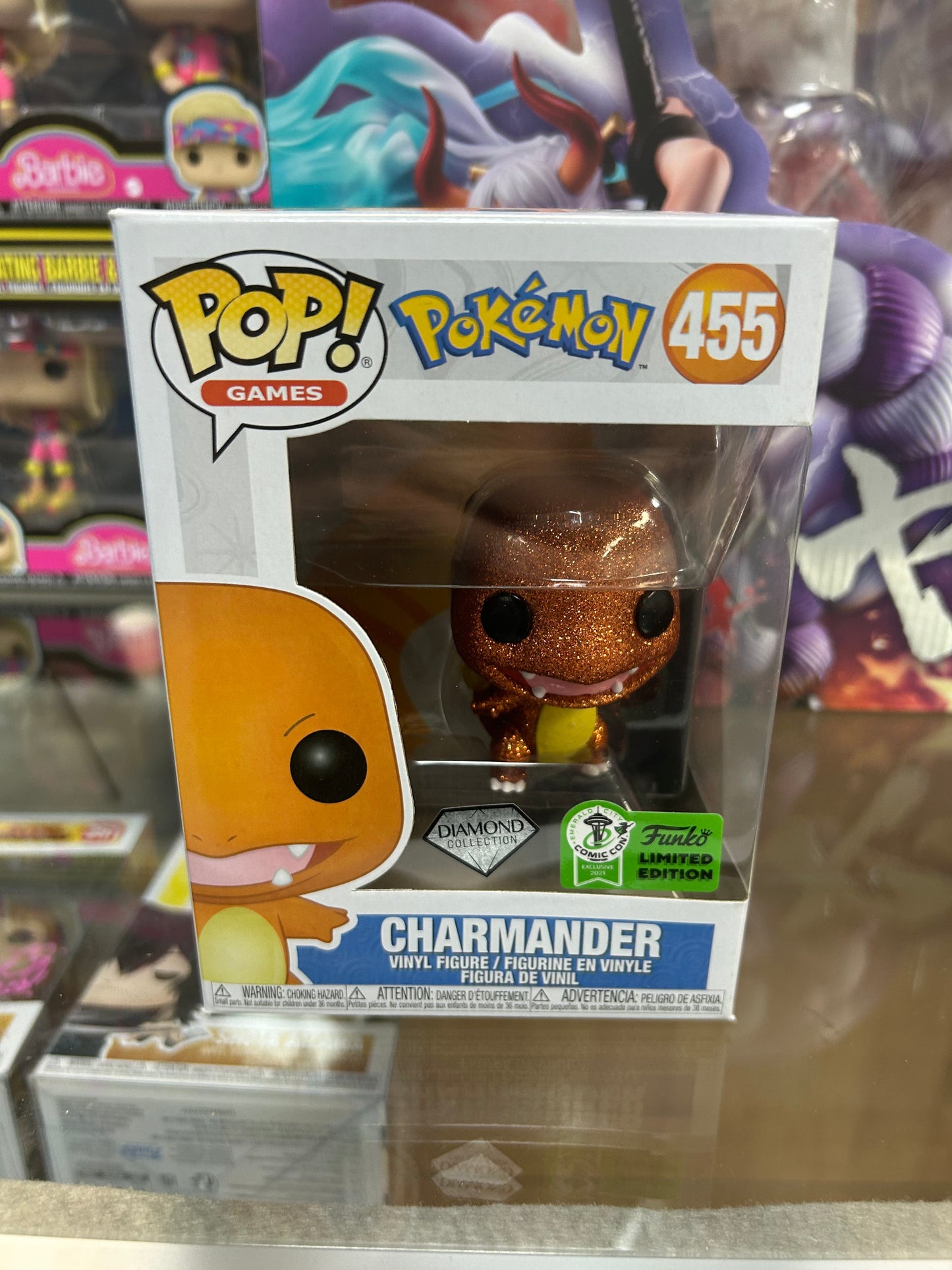 FUNKO POP! GAMES Charmander #455 Diamond Emerald City Comic Con [ECCC]