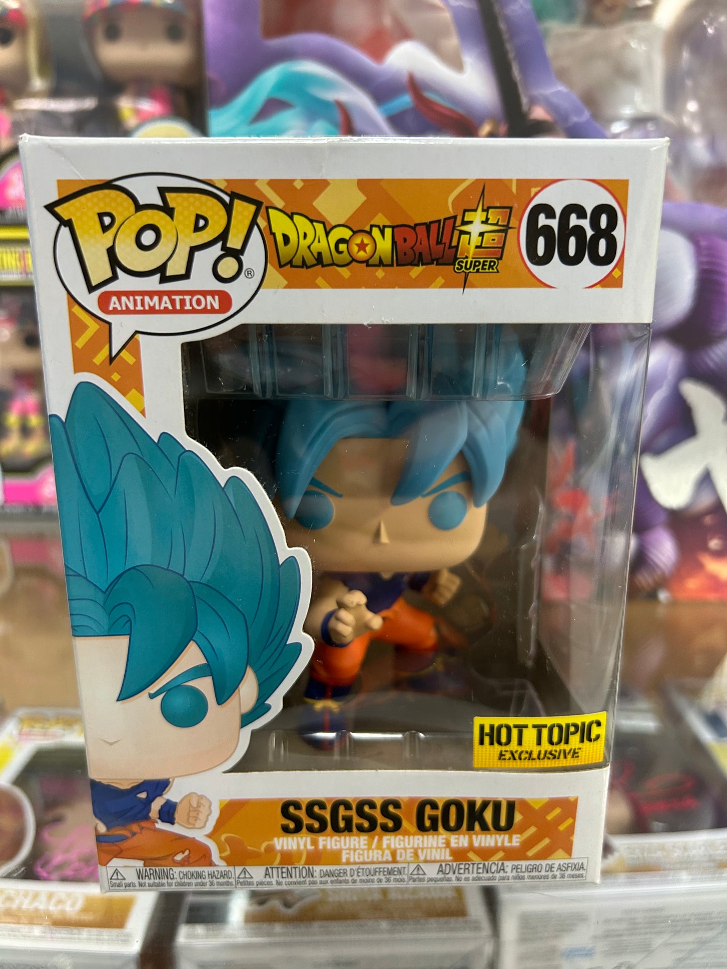 **NOT MINT**   FUNKO POP! ANIMATION SSGSS Goku #668 Hot Topic