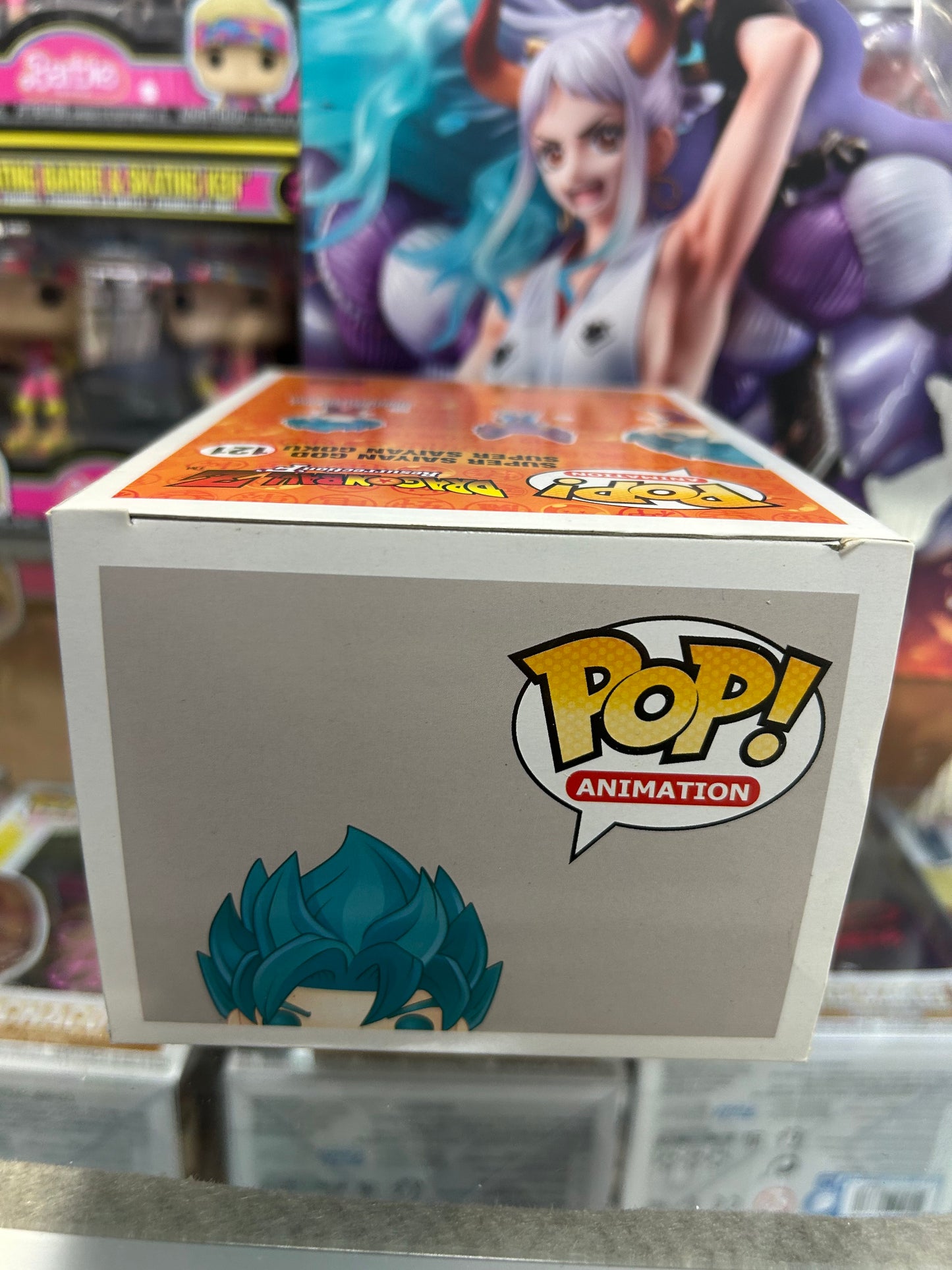 **NOT MINT** FUNKO POP! ANIMATION Super Saiyan God Super Saiyan Goku #121 Hot Topic