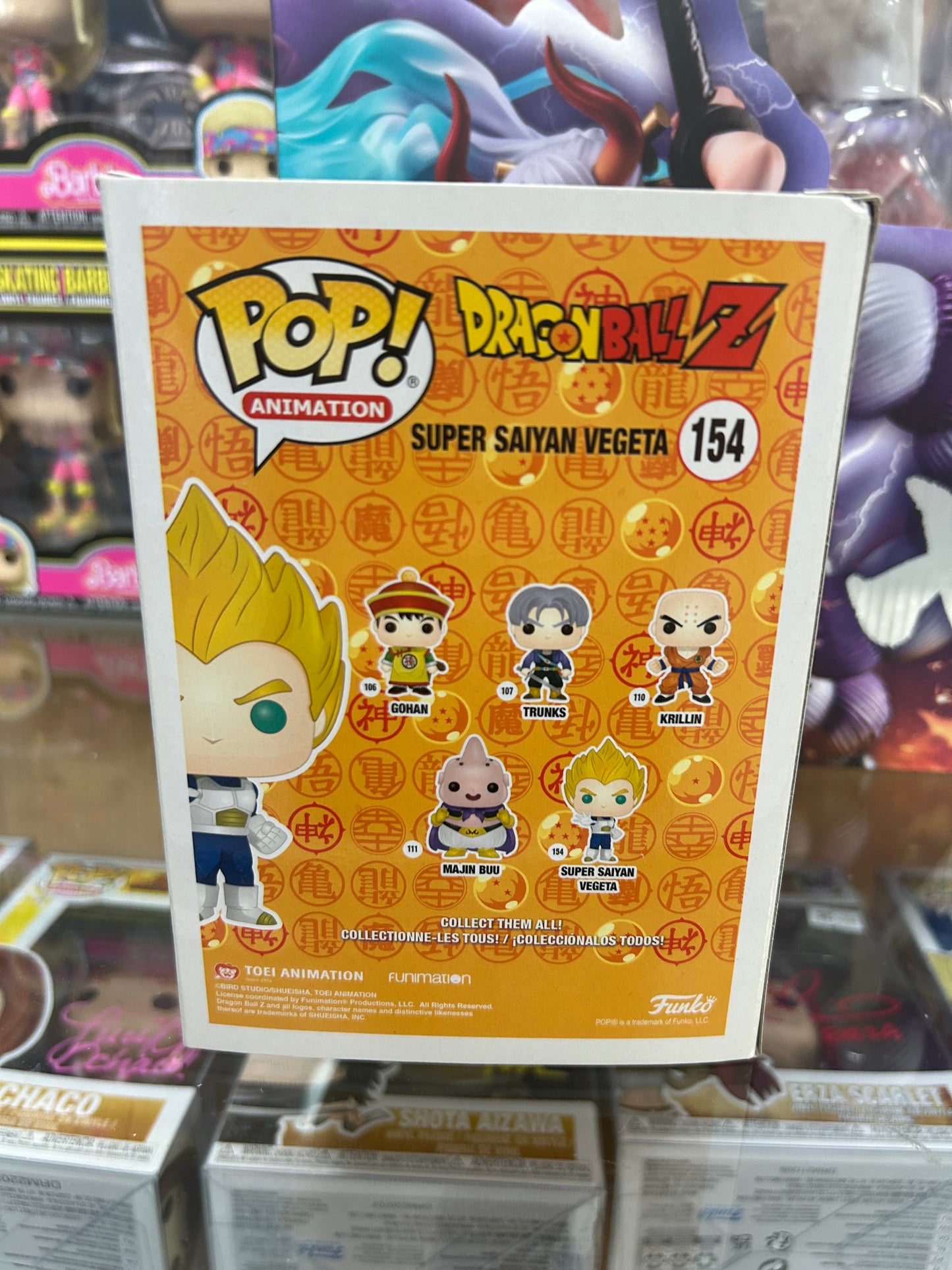 **NOT MINT** FUNKO POP! ANIMATION Super Saiyan Vegeta #154 Shared Sticker