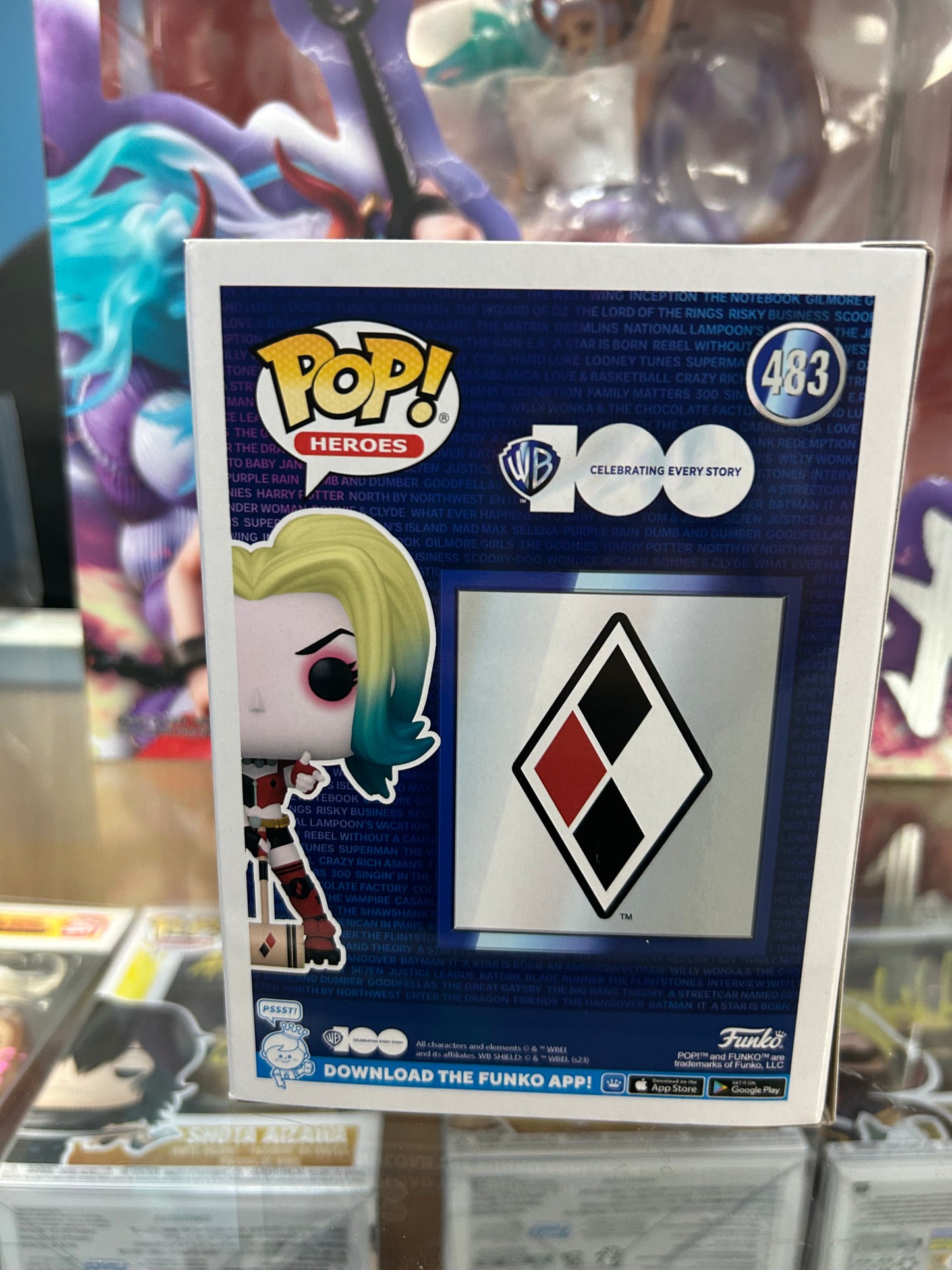 **NOT MINT** FUNKO POP! HEROES Harley Quinn #483 Shared Sticker