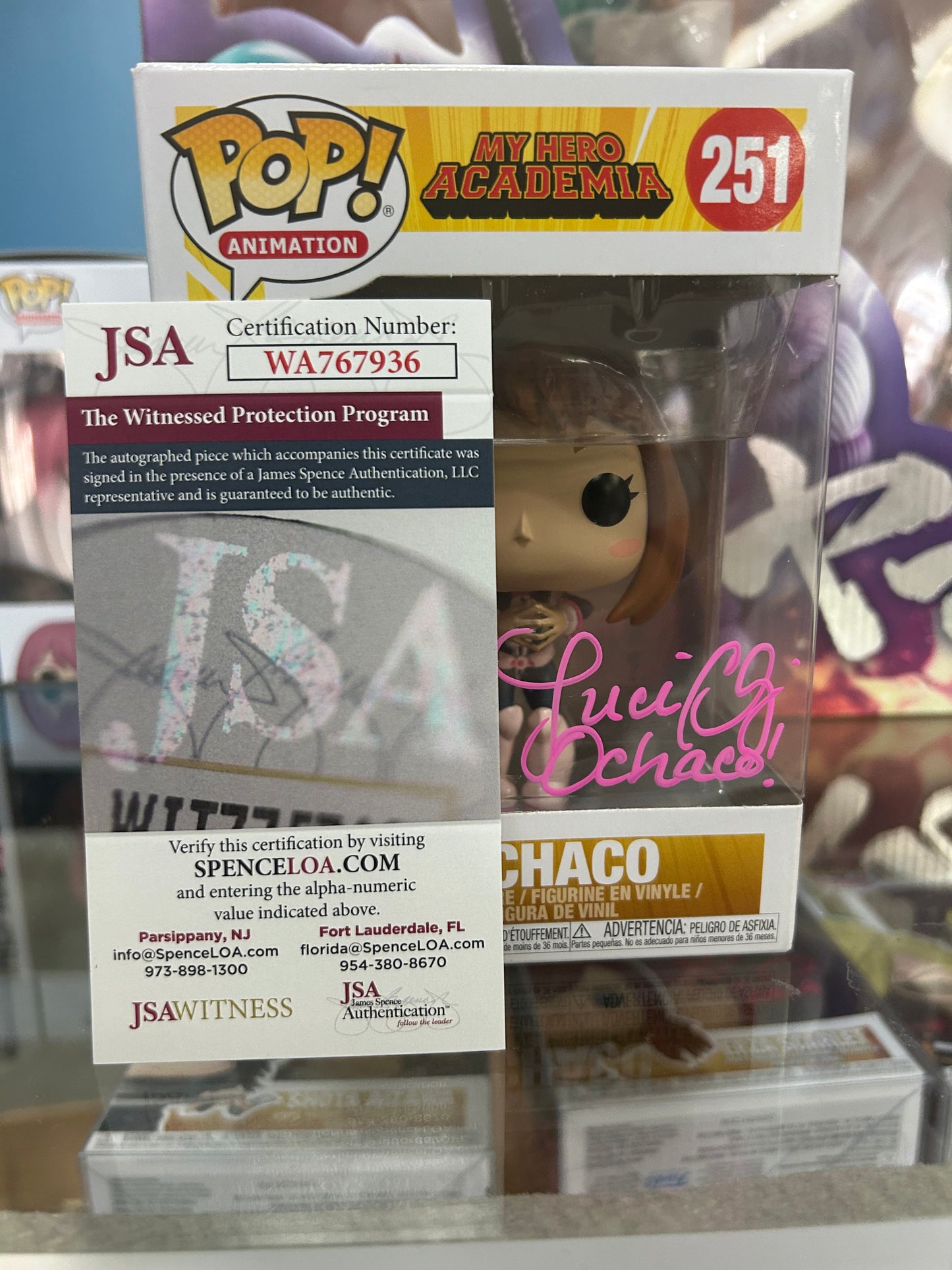 **Autograph / Signed**FUNKO POP! ANIMATION: Ochaco #251 **JSA CERTIFIED**