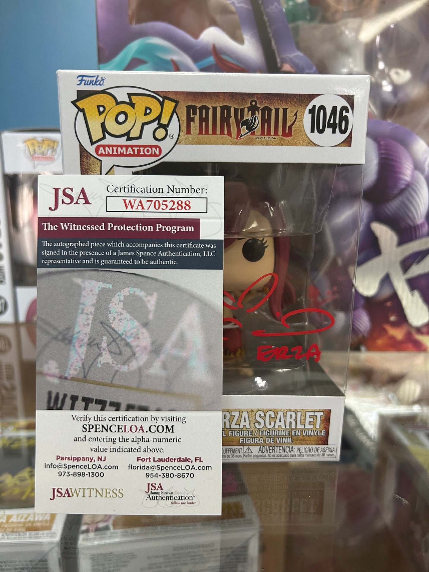 **Autograph / Signed** FUNKO POP! ANIMATION: Erza Scarlet #1046 **JSA CERTIFIED**