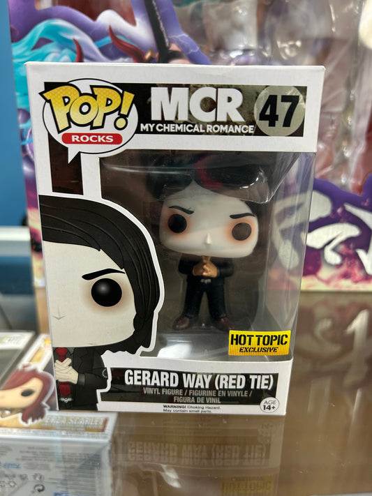 **NOT MINT** FUNKO POP! ROCKS Gerard Way (Red Tie) #47 Hot Topic Exclusive