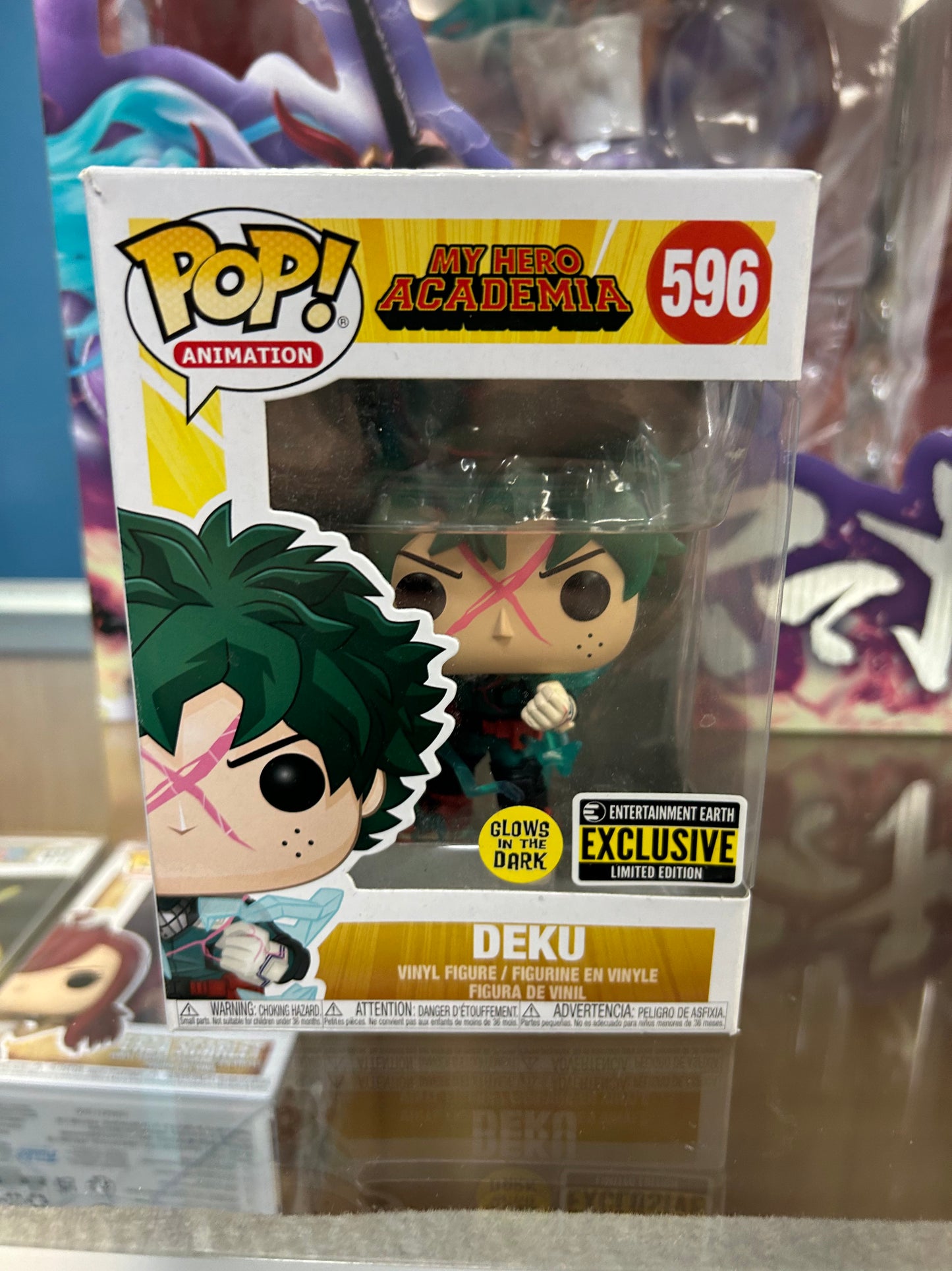 **NOT MINT**  FUNKO POP! ANIMATION Deku #596 Glow EE Exclusive