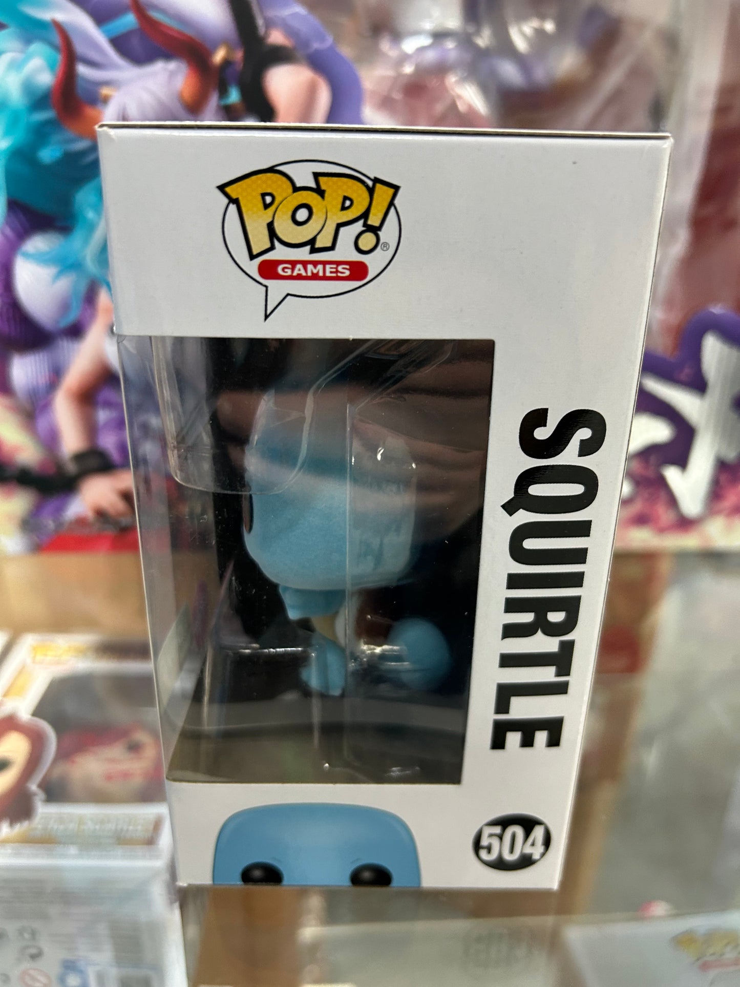 **NOT MINT**  FUNKO POP! GAMES Squirtle #504 Flocked Gamestop Exclusive