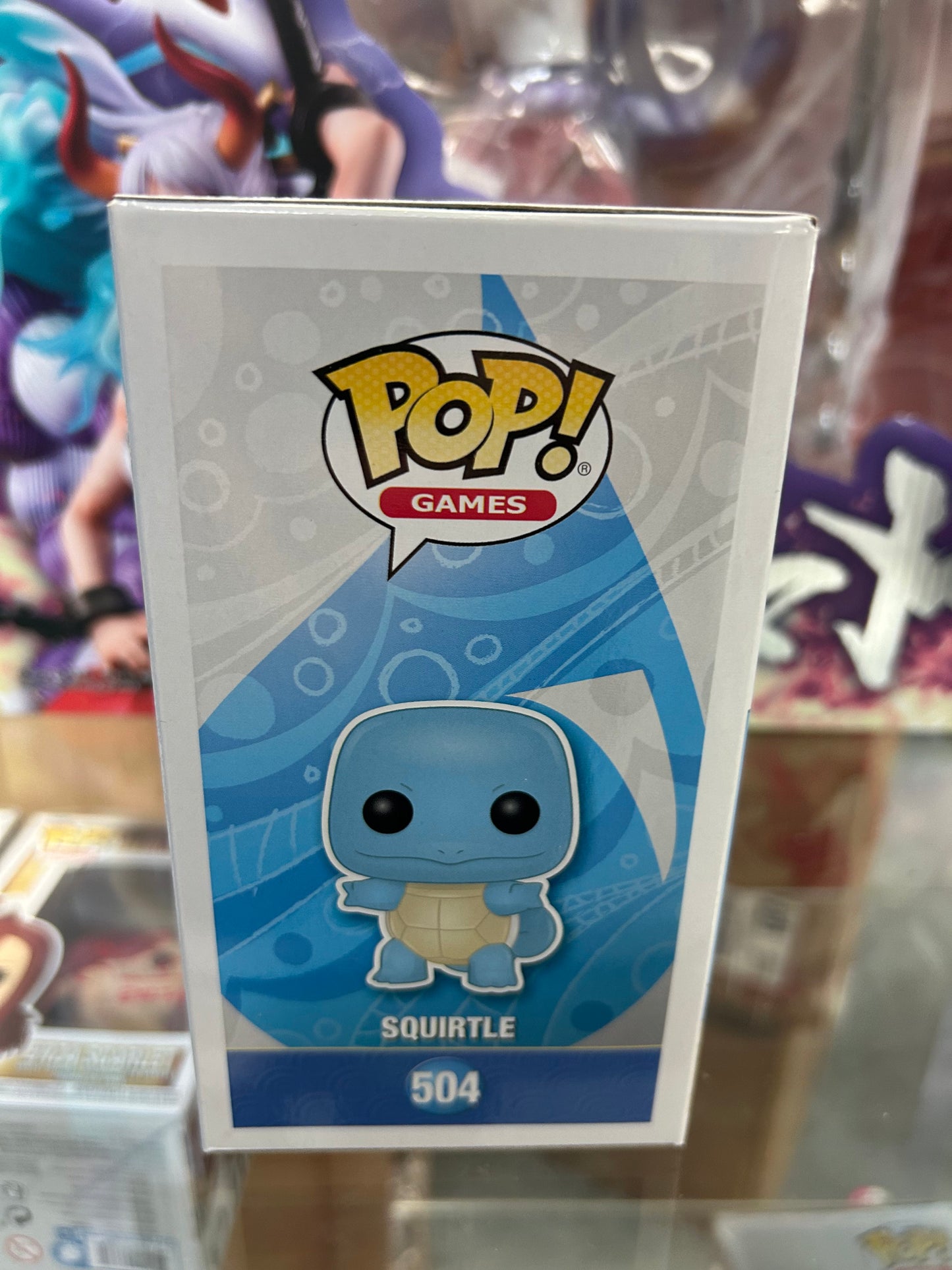 **NOT MINT**  FUNKO POP! GAMES Squirtle #504 Flocked Gamestop Exclusive