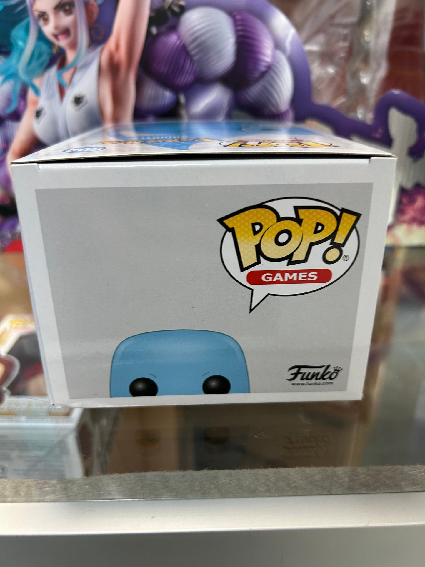 **NOT MINT**  FUNKO POP! GAMES Squirtle #504 Flocked Gamestop Exclusive