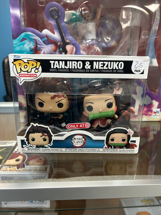 **NOT MINT** FUNKO POP! MOVIES Tanjiro & Nezuko 2-Pack Target Exclusive