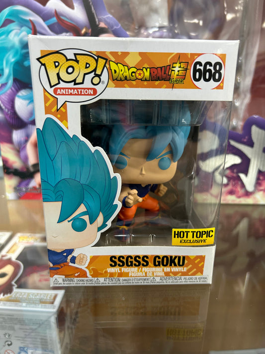 **NOT MINT** FUNKO POP! ANIMATION SSGSS Goku #668 Hot Topic Exclusive