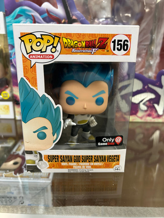 **NOT MINT** FUNKO POP! ANIMATION Super Saiyan God Super Saiyan Vegeta #156 Game Stop Exclusive