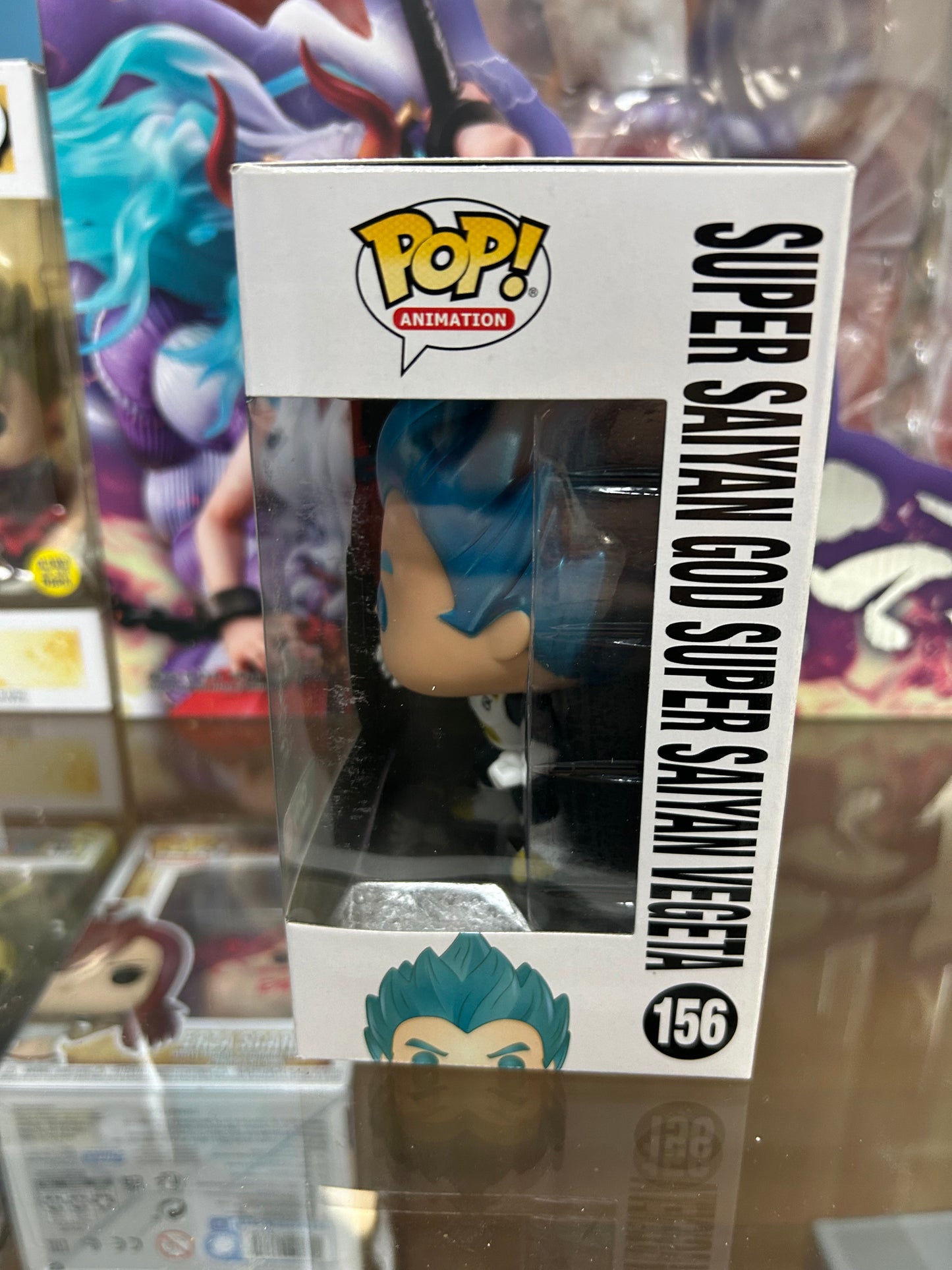 **NOT MINT** FUNKO POP! ANIMATION Super Saiyan God Super Saiyan Vegeta #156 Game Stop Exclusive