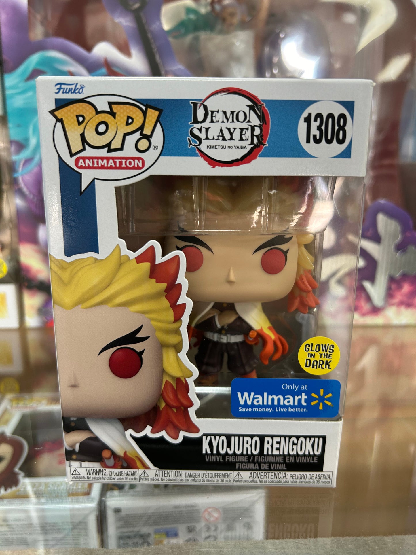 **NOT MINT** FUNKO POP! ANIMATION Kyojuro Rengoku #1380 Walmart Glow in the Dark