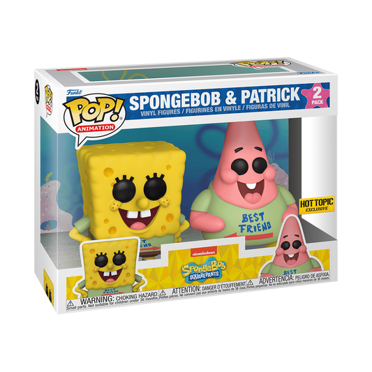 FUNKO POP! ANIMATION Spongebob & Patrick 2-Pack Hot Topic Exclusive